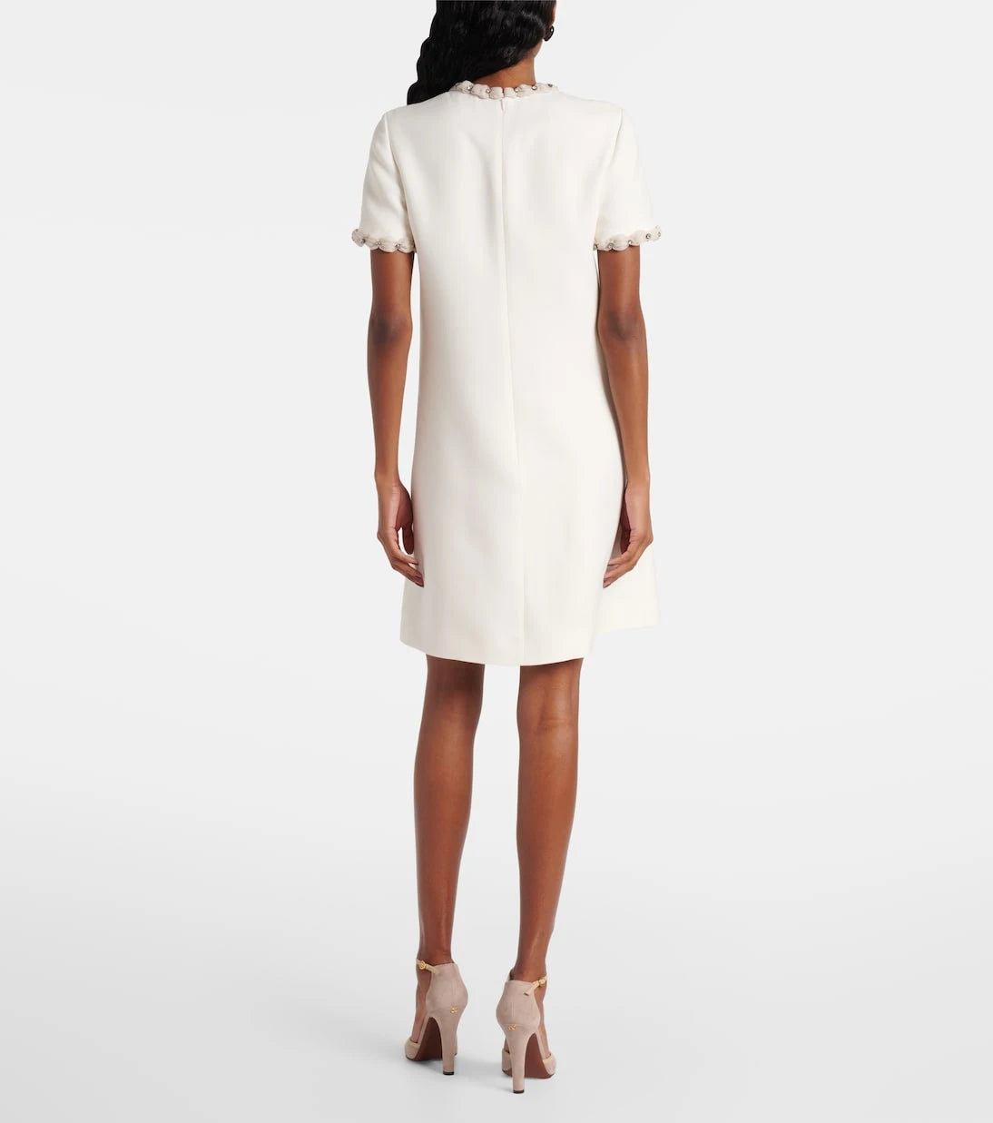 Valentino - Embellished wool and silk minidress