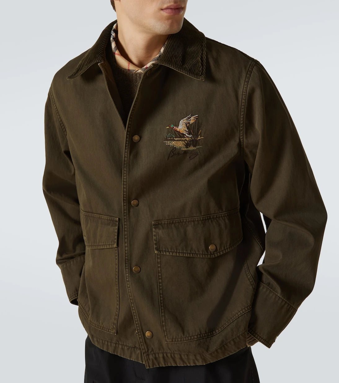 Burberry - Corduroy-trimmed cotton twill field jacket