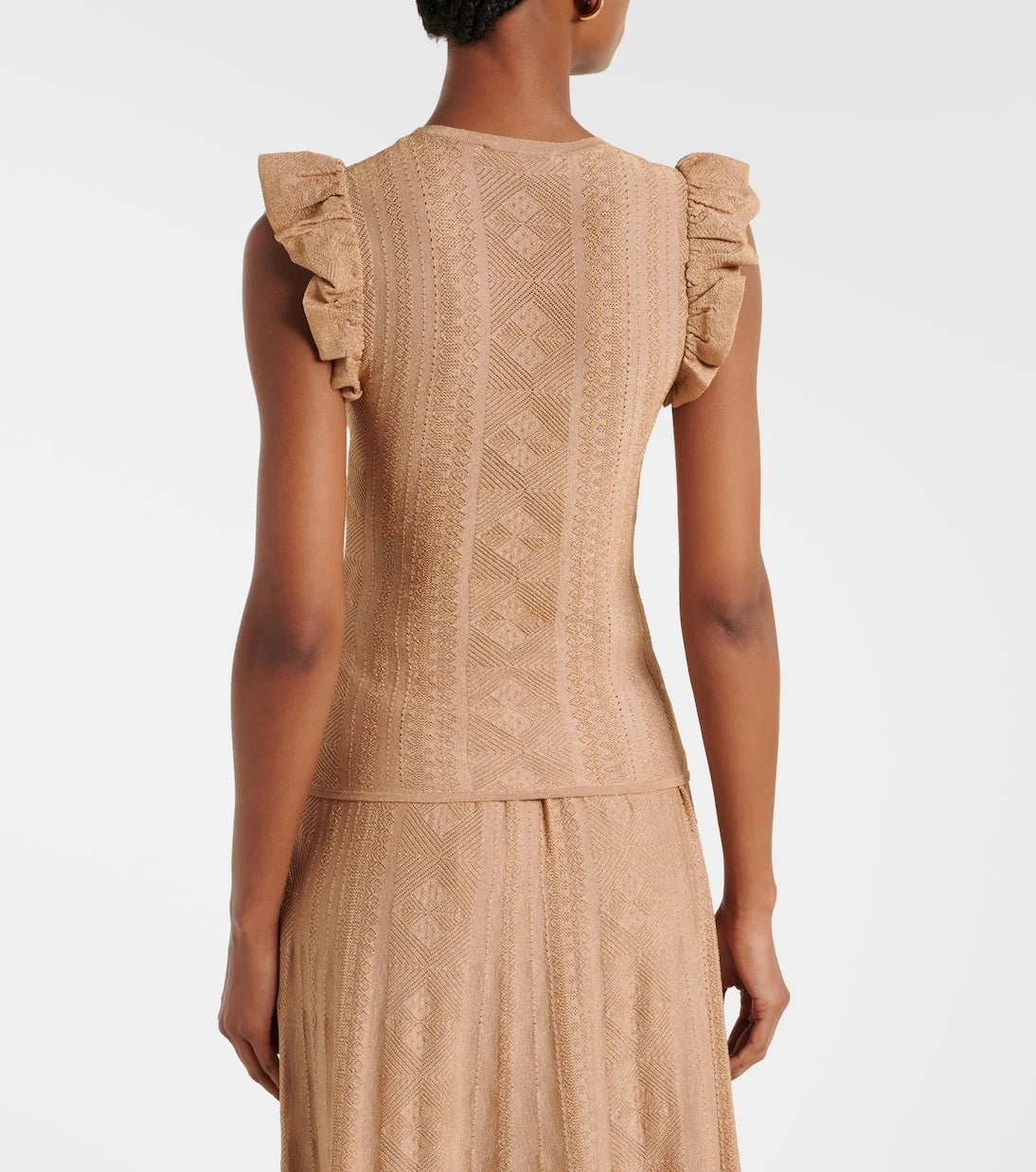 Zimmermann - Aster ruffled pointelle lamé top