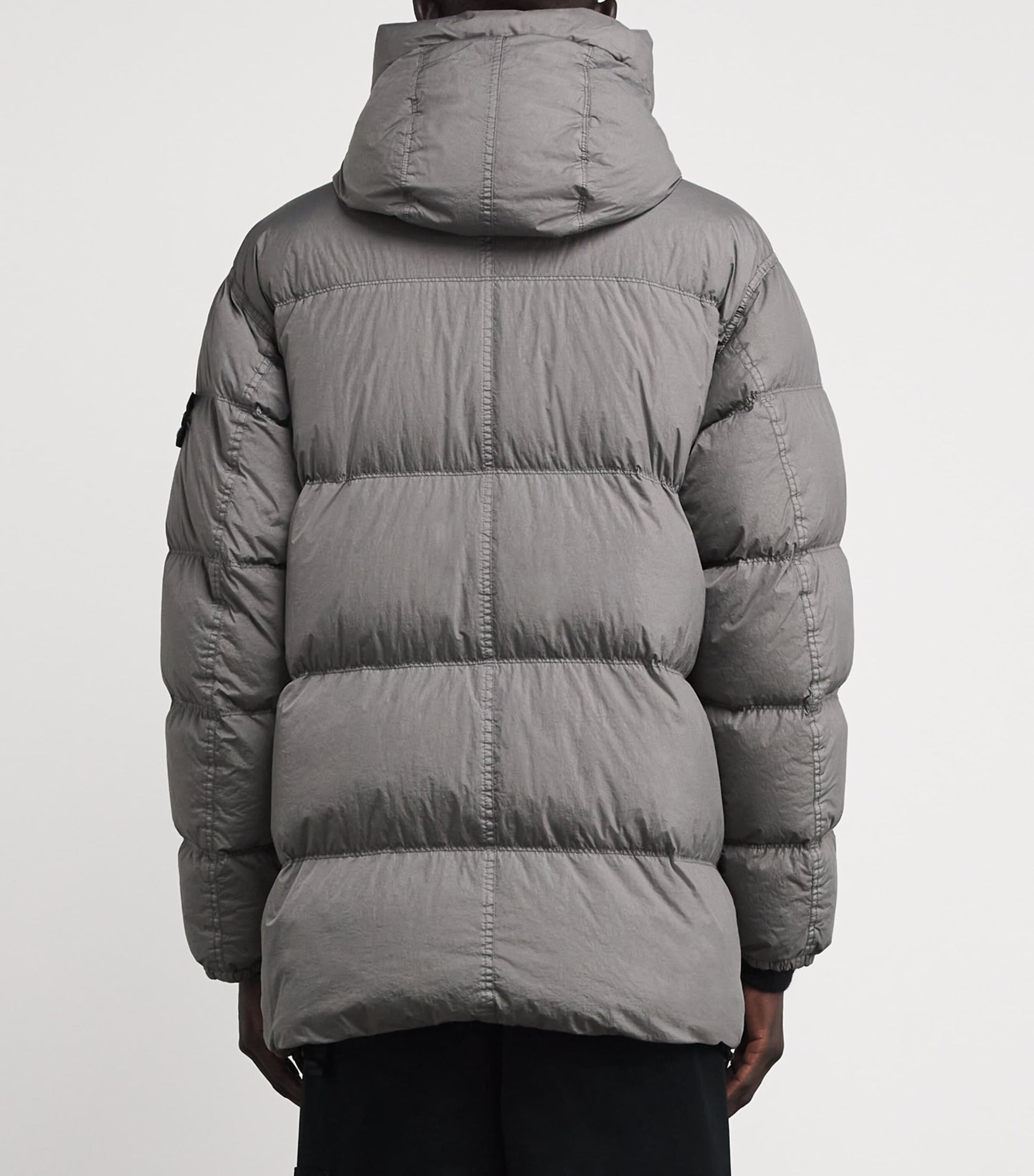Grey Nylon Crinkle Reps Down Parka