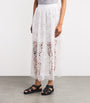 White Cotton Crochet Maxi Skirt