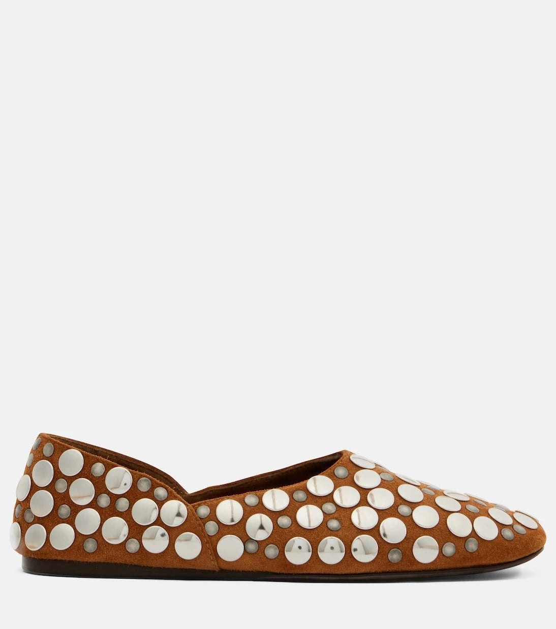 Khaite - Jane studded suede ballet flats