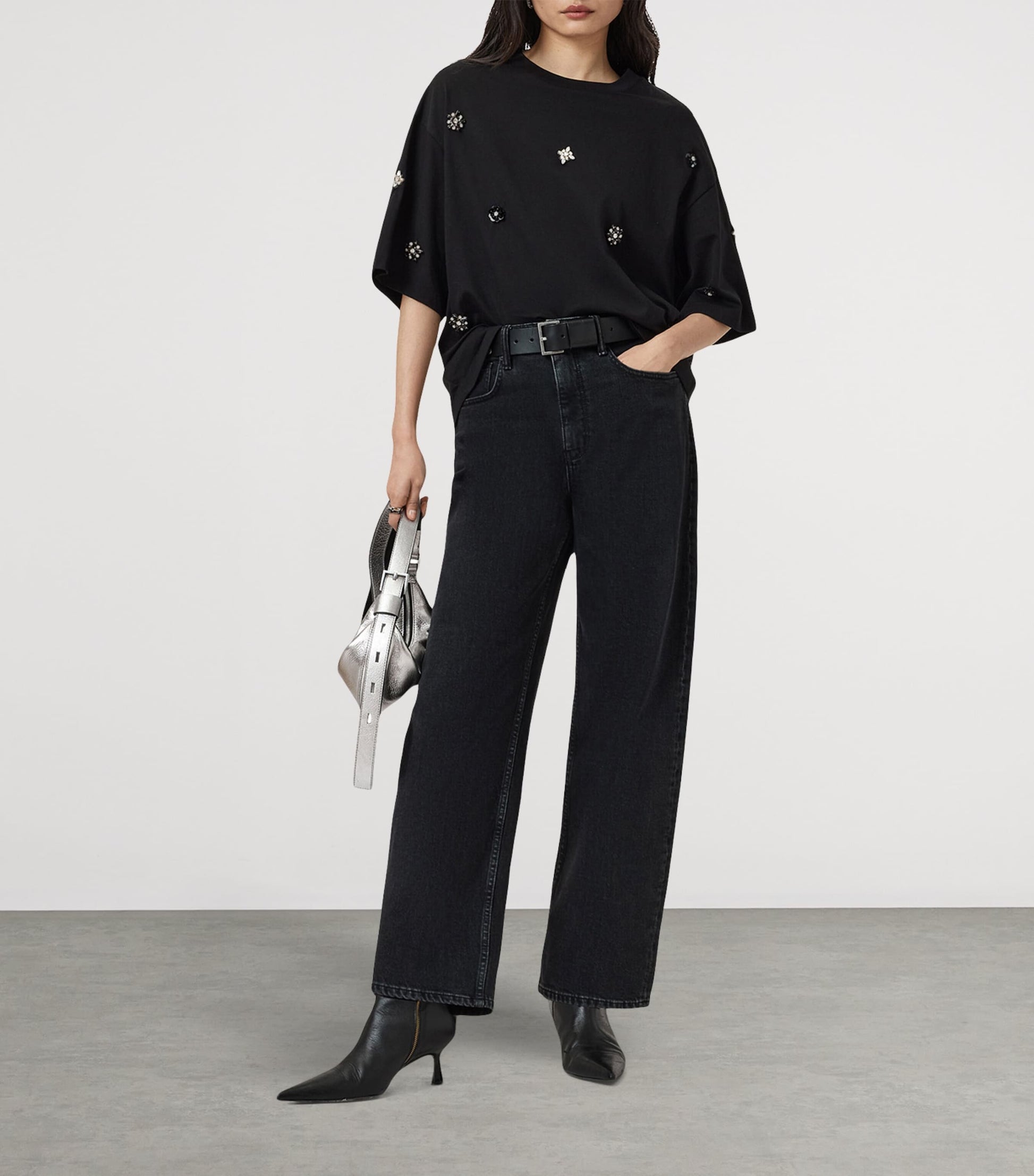 Black Organic Cotton Amelie Embellished T-Shirt