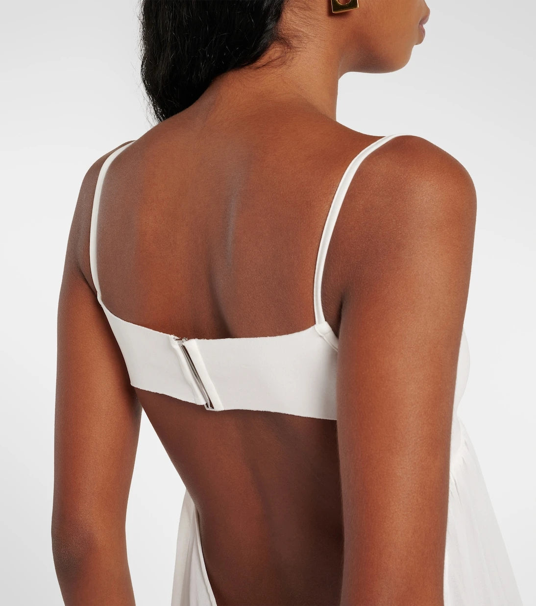Jacquemus - Peplo jersey and muslin maxi dress