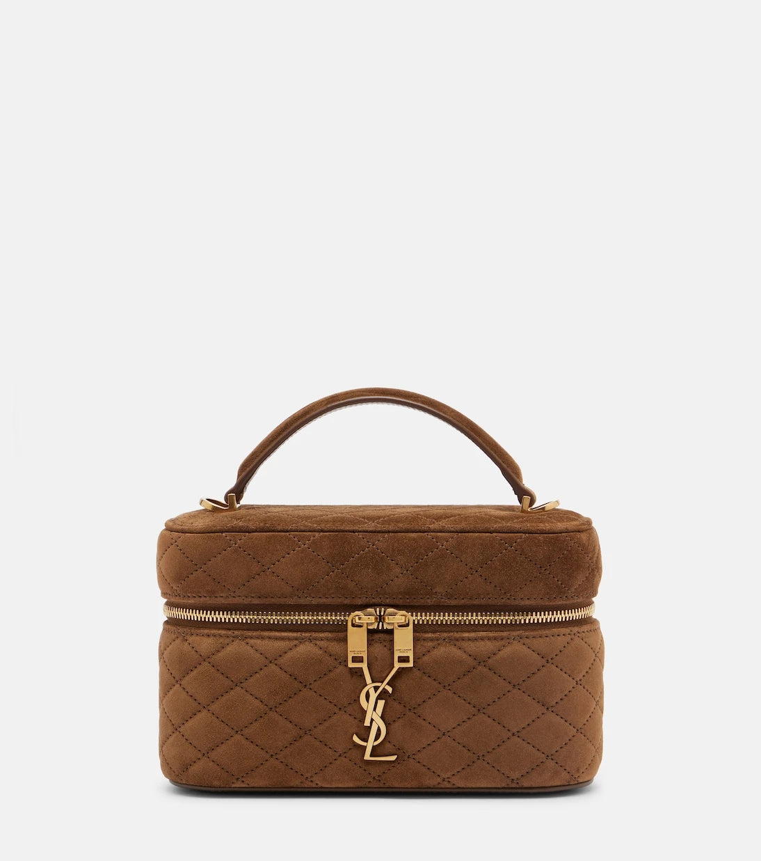 Saint Laurent - Gaby Mini quilted suede vanity bag