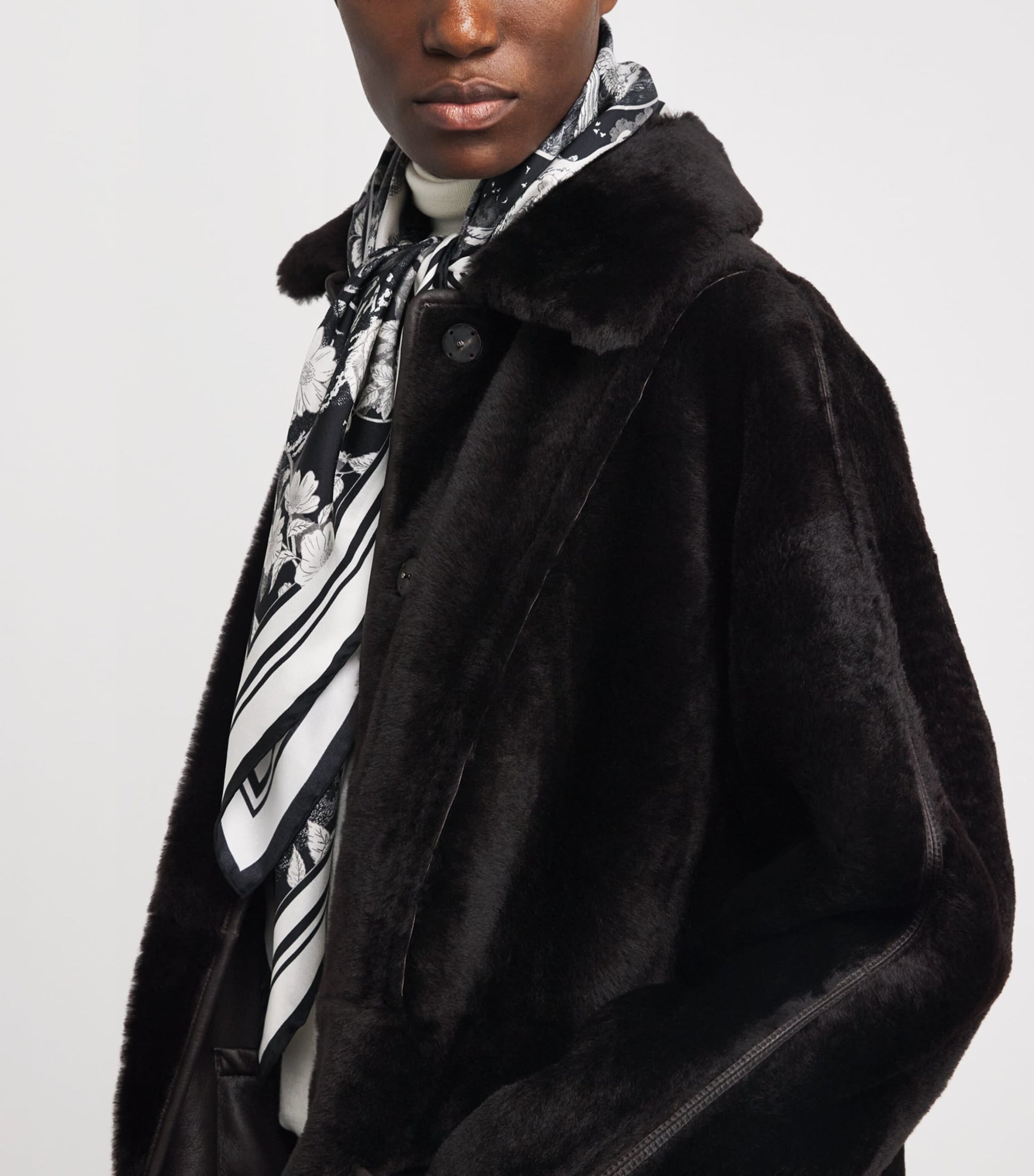 Max Mara Brown Ram Shearling Reversible Coat