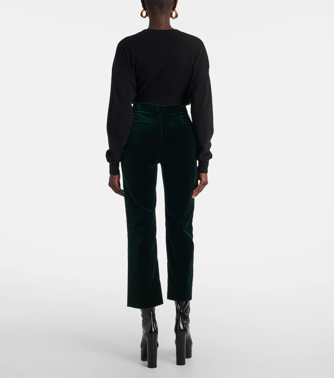 Saint Laurent - Cotton velvet straight pants