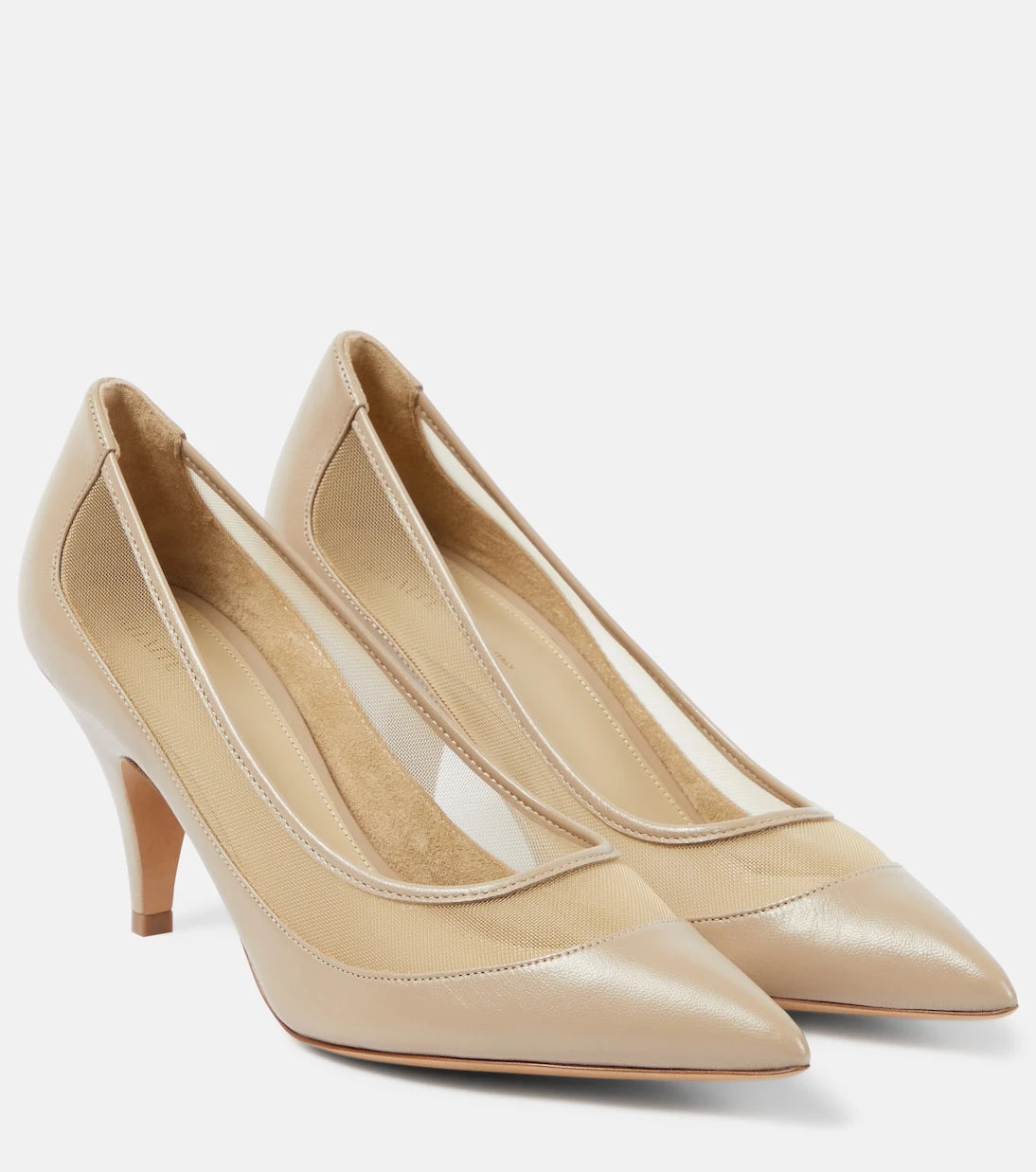 Khaite - River leather and mesh pumps