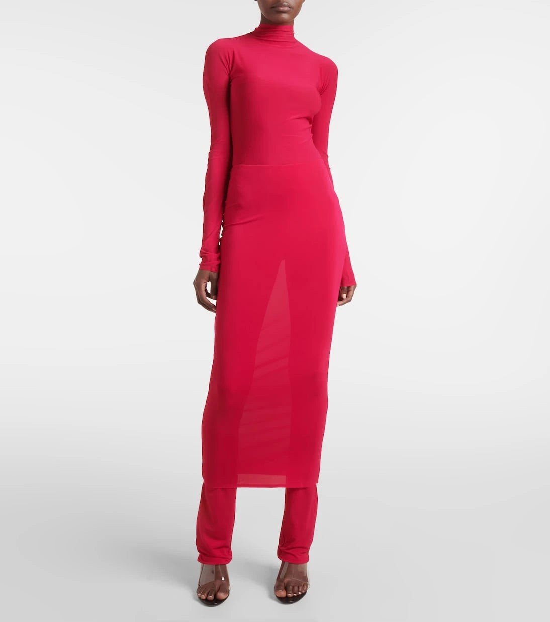Alaïa - بنطال تنورة جيرسي بخصرٍ عالٍ