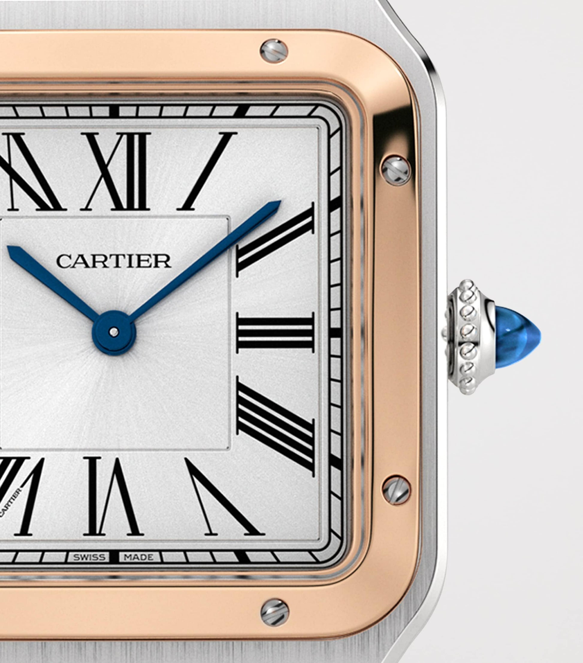 Large Rose Gold and Sapphire Santos-Dumont Watch 31.4mm