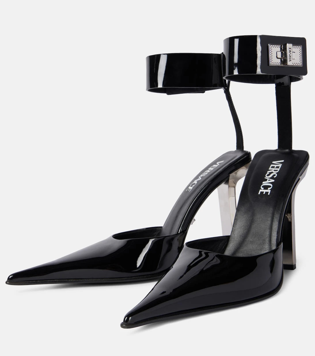 Versace - Patent leather slingback pumps