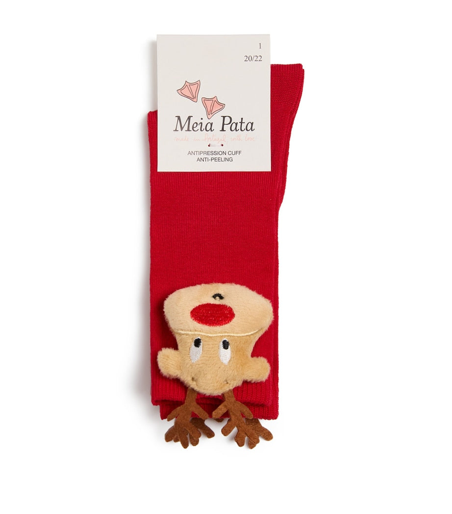 Meia Pata Reindeer Knee-High Socks