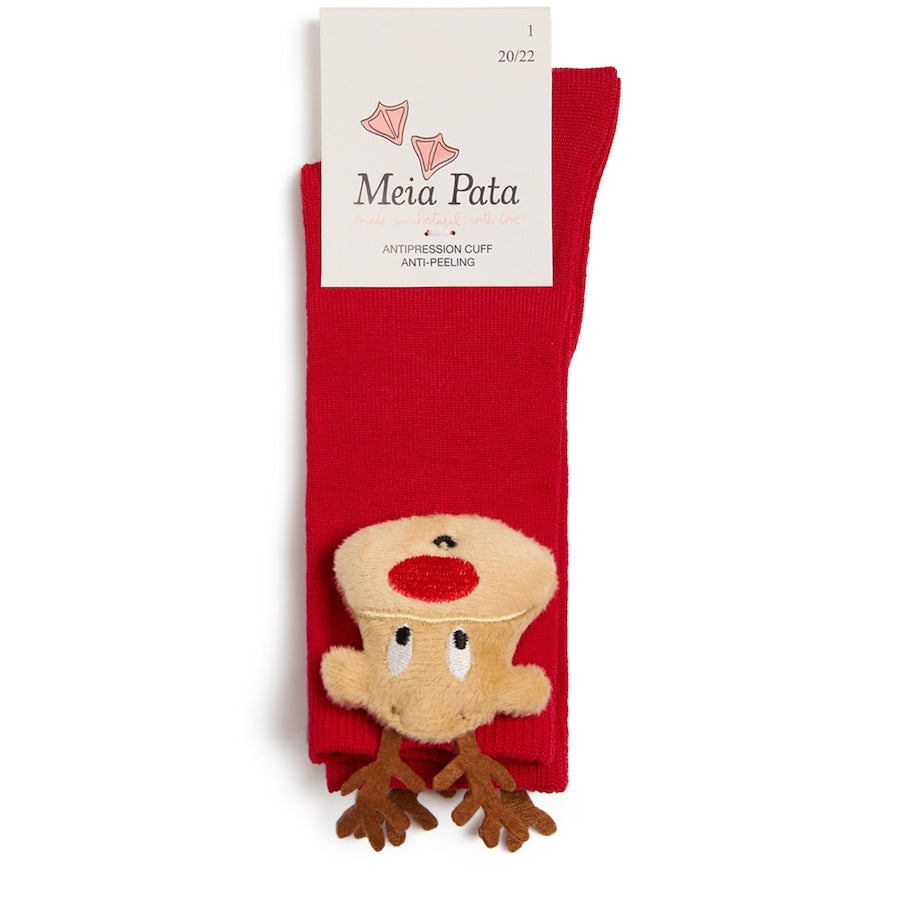 Meia Pata Reindeer Knee-High Socks