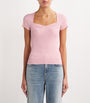 Pink Short-Sleeve Ribbed Top