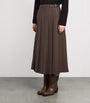 Weekend Max Mara Brown Wool-Blend Midi Skirt