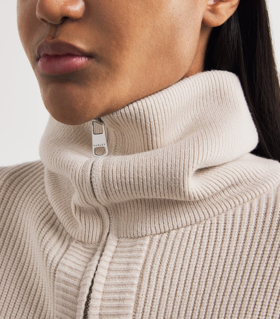 Varley Ivory Enrico Zip-Up Sweater