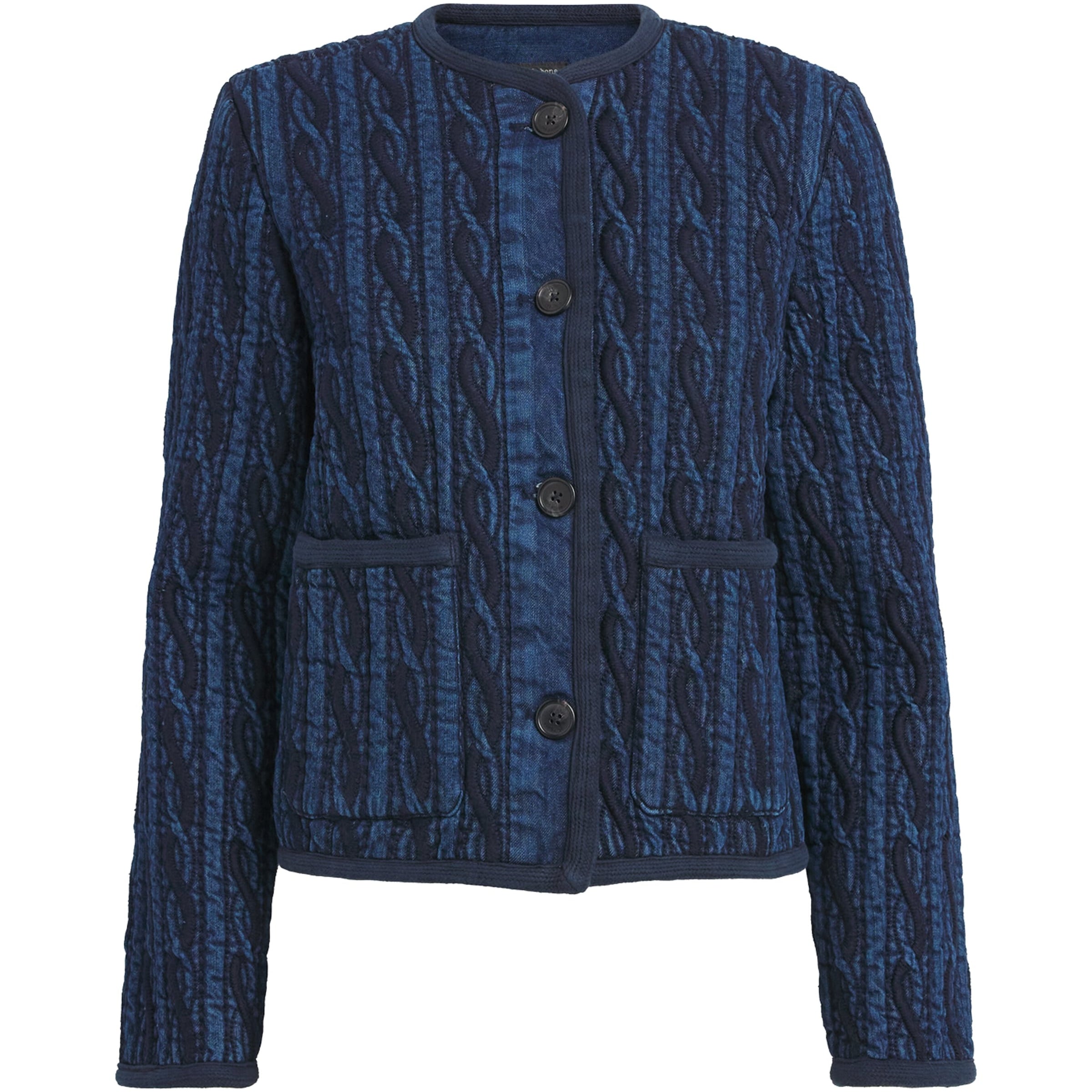 Rag & Bone White Quilted Carter Denim Jacket