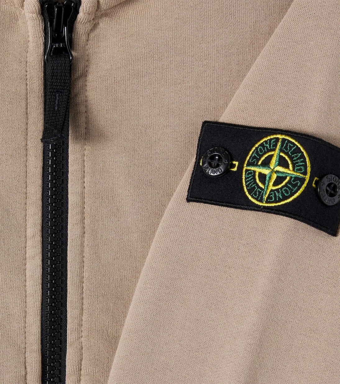 Stone Island Junior - Compass cotton jersey zip-up hoodie