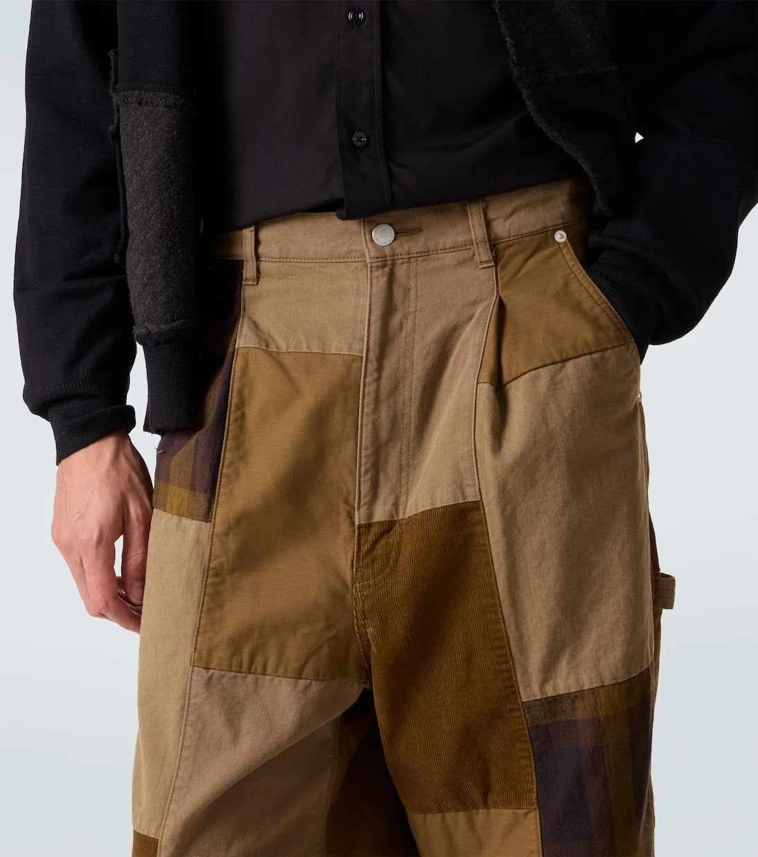 Comme des Garçons Homme - Yama işi pamuklu, geniş paçalı pantolon