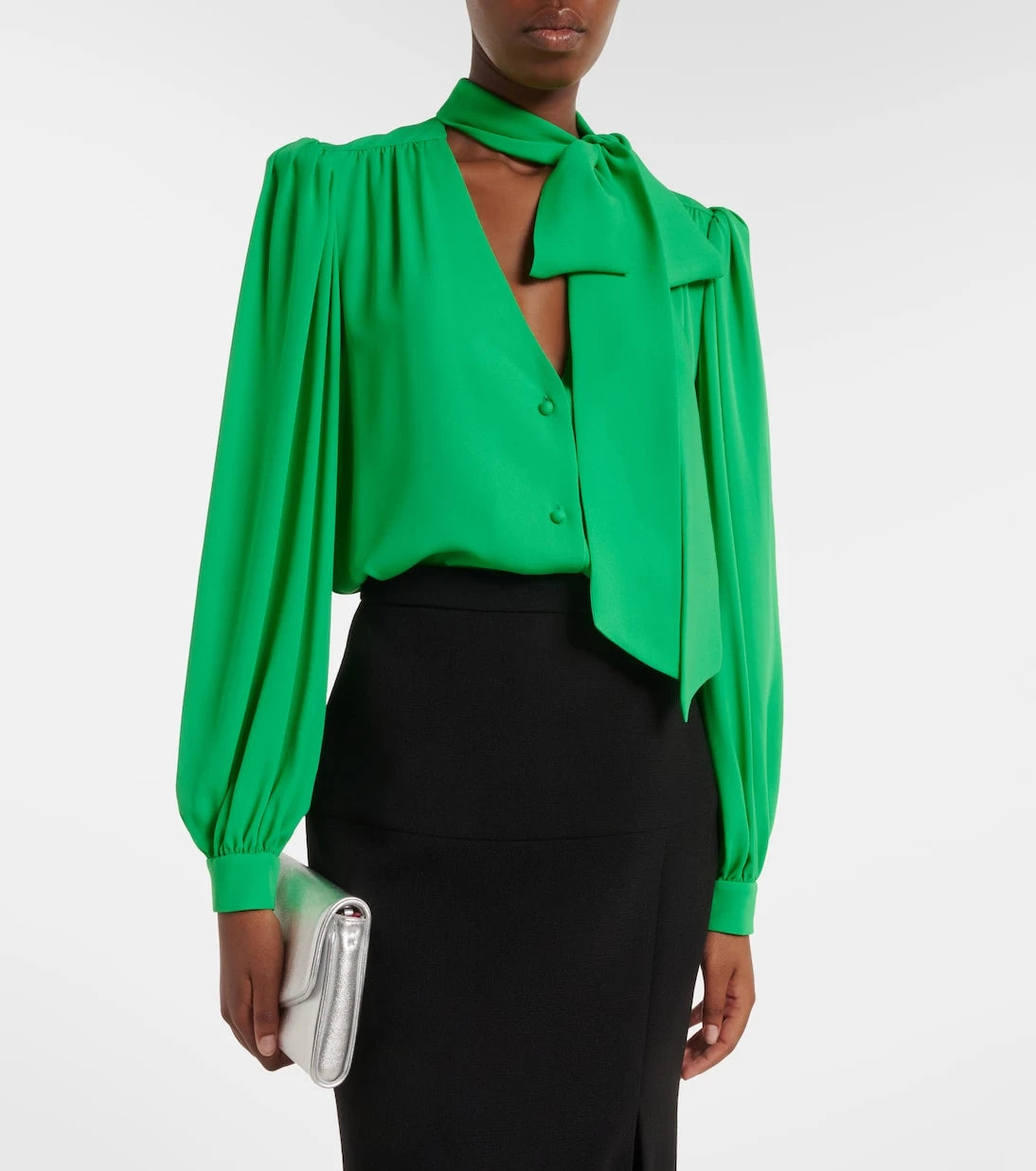 Valentino - Tie-neck silk georgette blouse