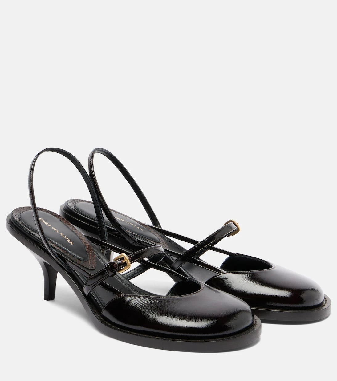 Dries Van Noten - Leather slingback pumps