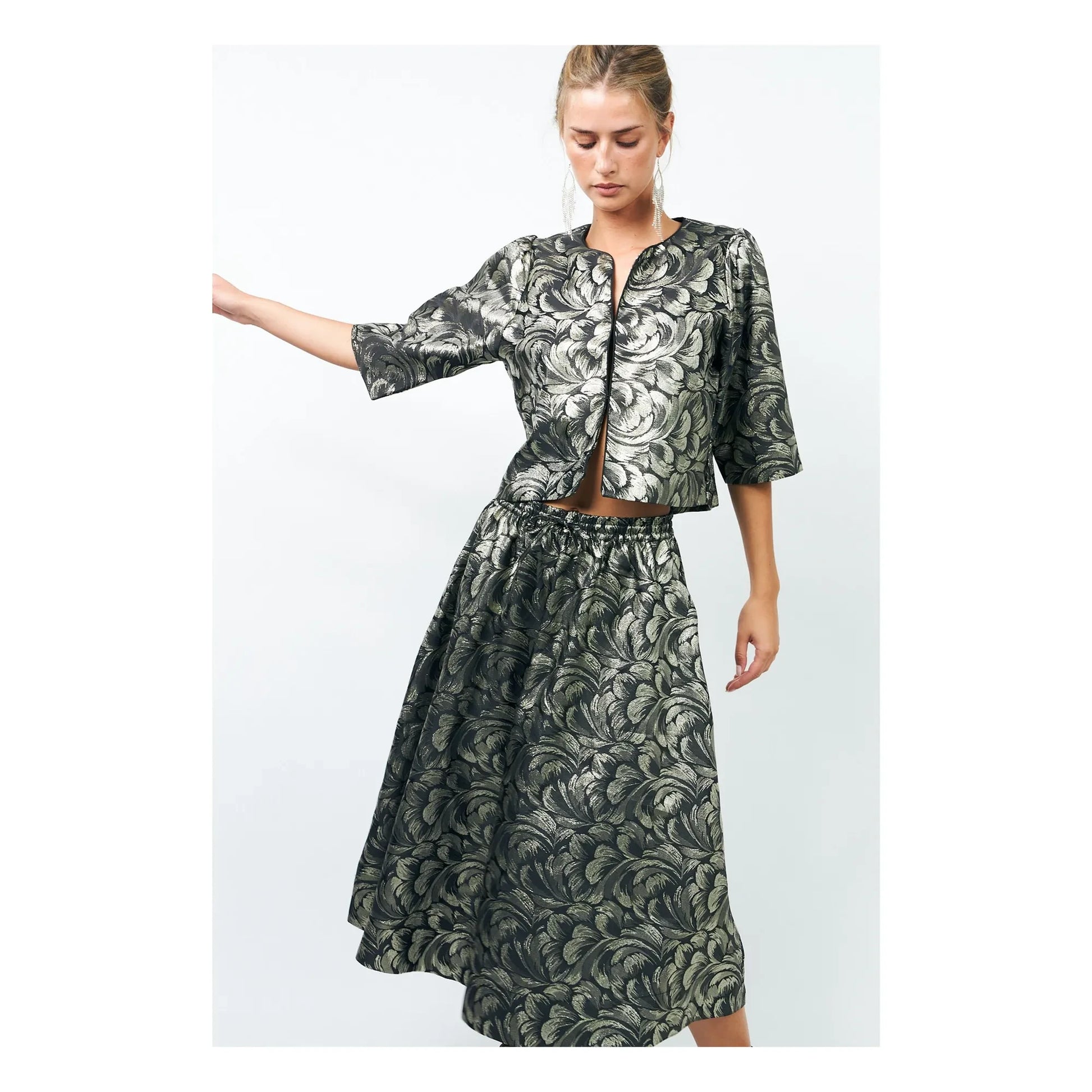 Lollys Laundry - Catalina Metallic Skirt | Silver