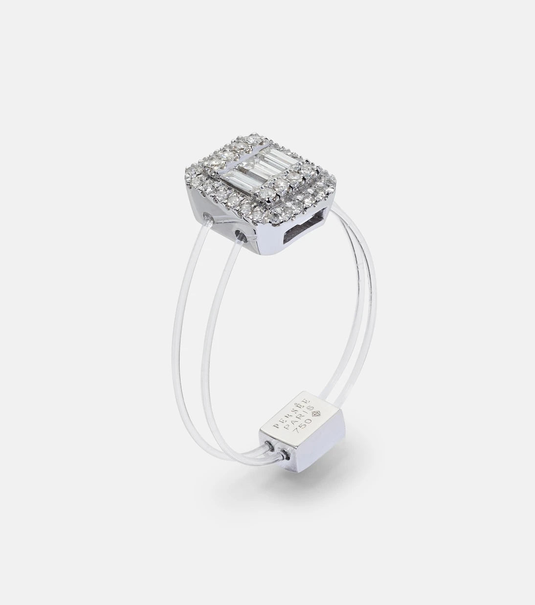 Persée - Floating 18kt white gold ring with diamonds