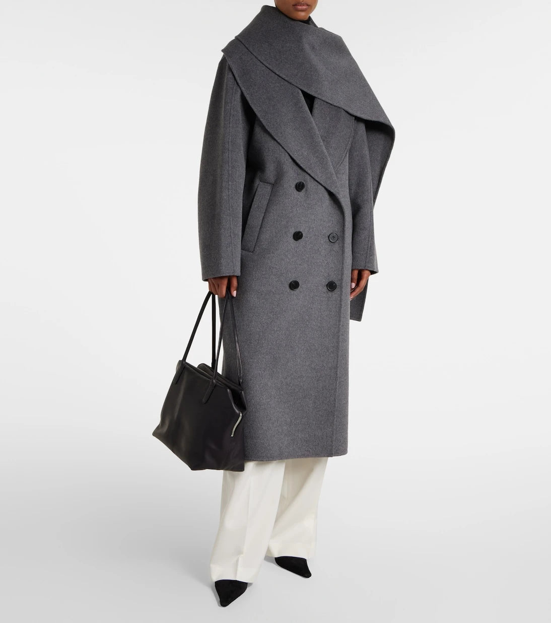Róhe - Scarf-detail wool and cashmere coat