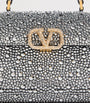 Valentino Garavani Silver Mini Leather Embellished Top-Handle Bag