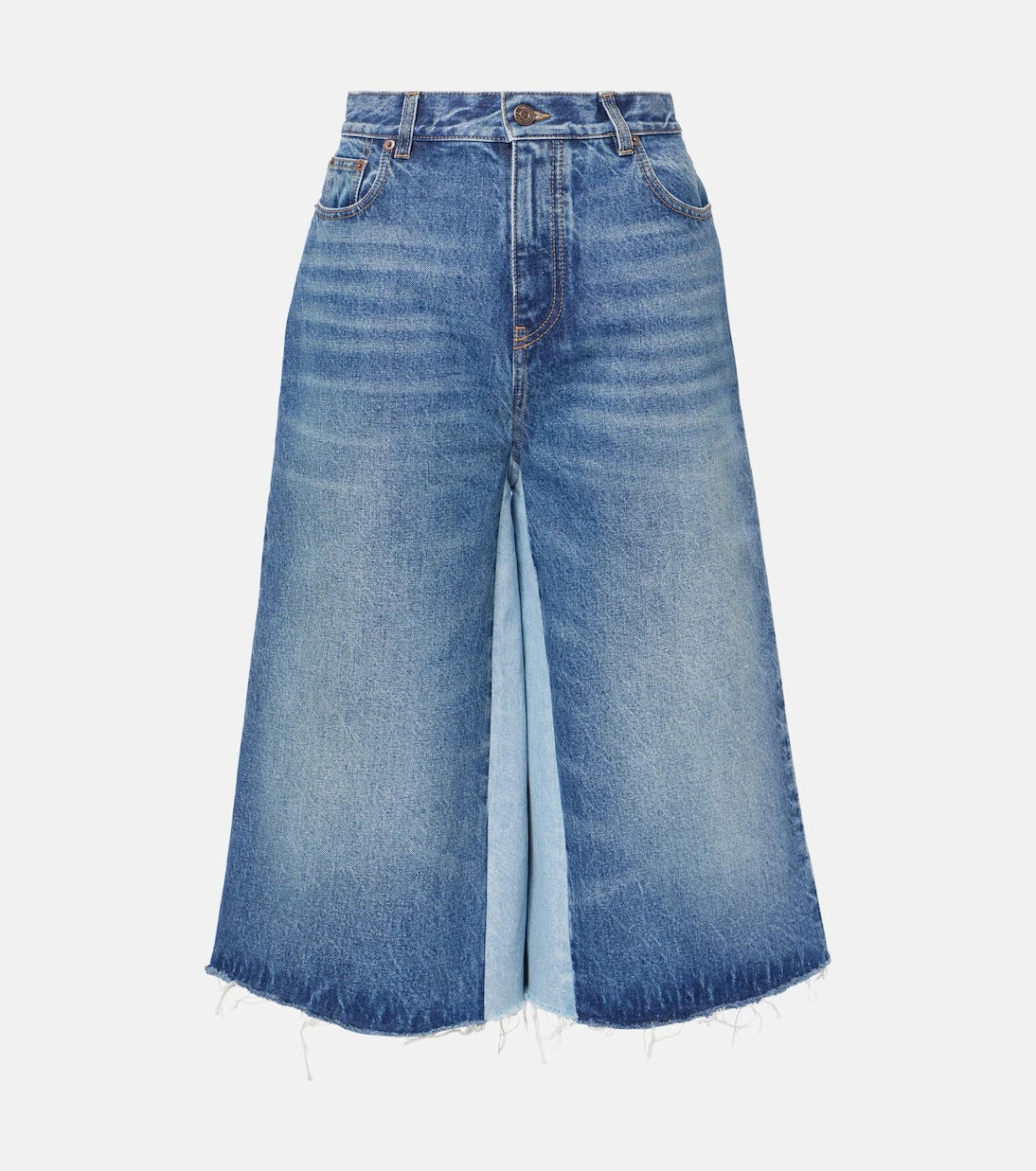 Chloé - Patchwork high-rise denim culottes