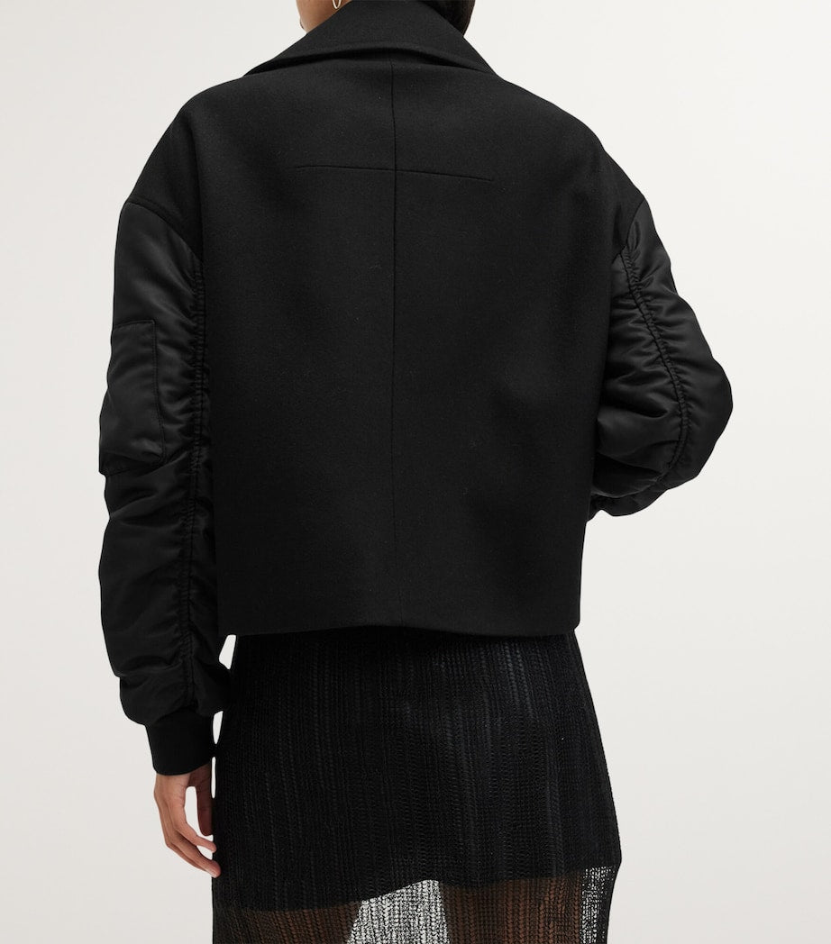 AllSaints Black Wool-Blend Orla Jacket