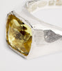 Recycled Sterling Silver and Lemon Quartz Signet Ring
