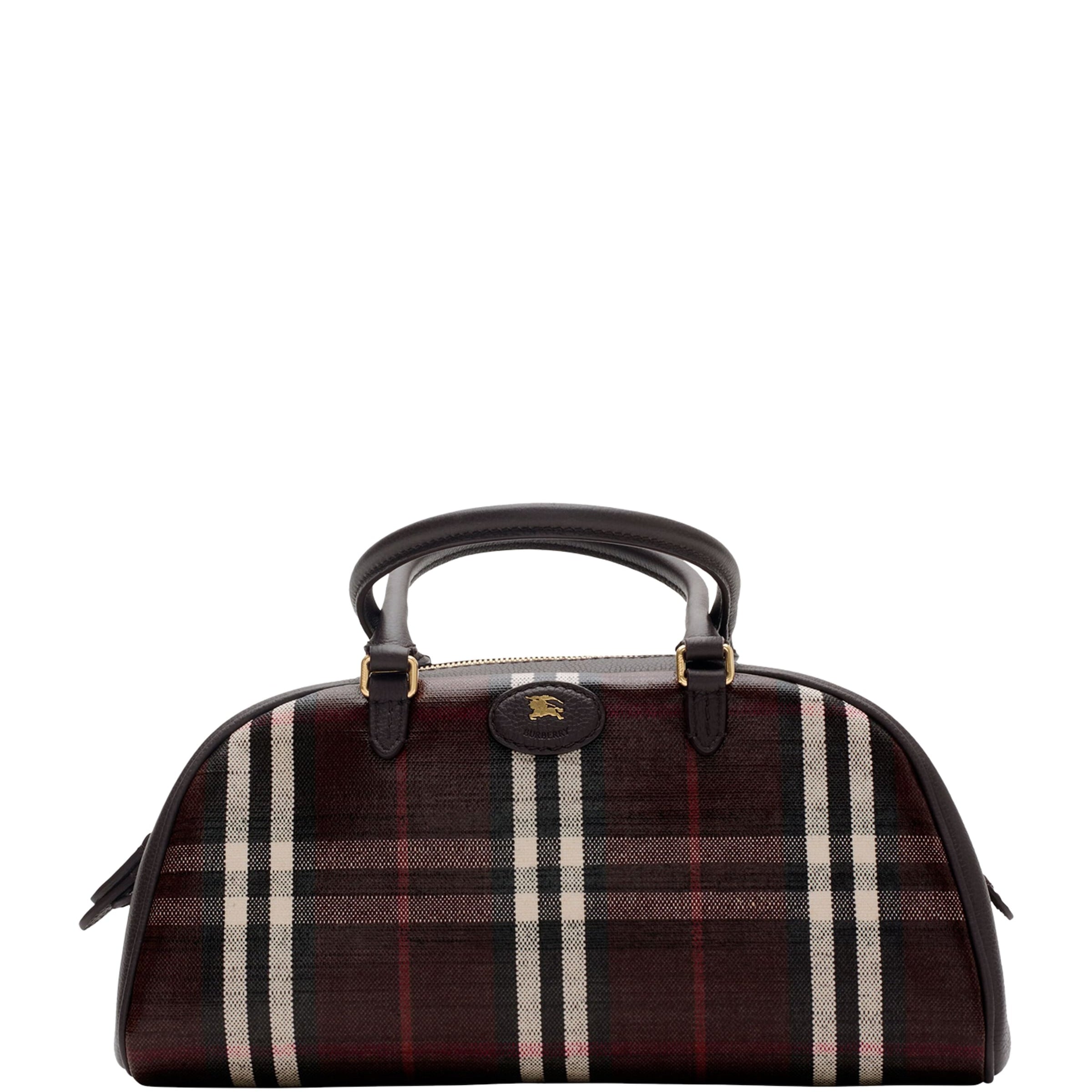 Burberry Brown Medium Check Highlands Top-Handle Bag