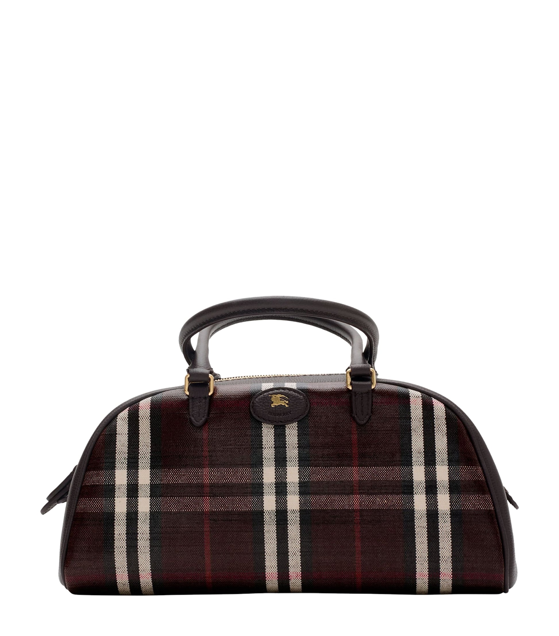 Burberry Brown Medium Check Highlands Top-Handle Bag