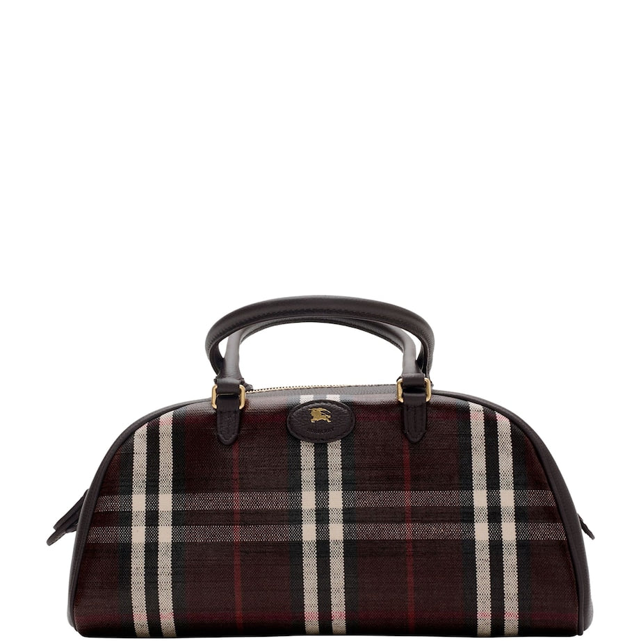 Burberry Brown Medium Check Highlands Top-Handle Bag