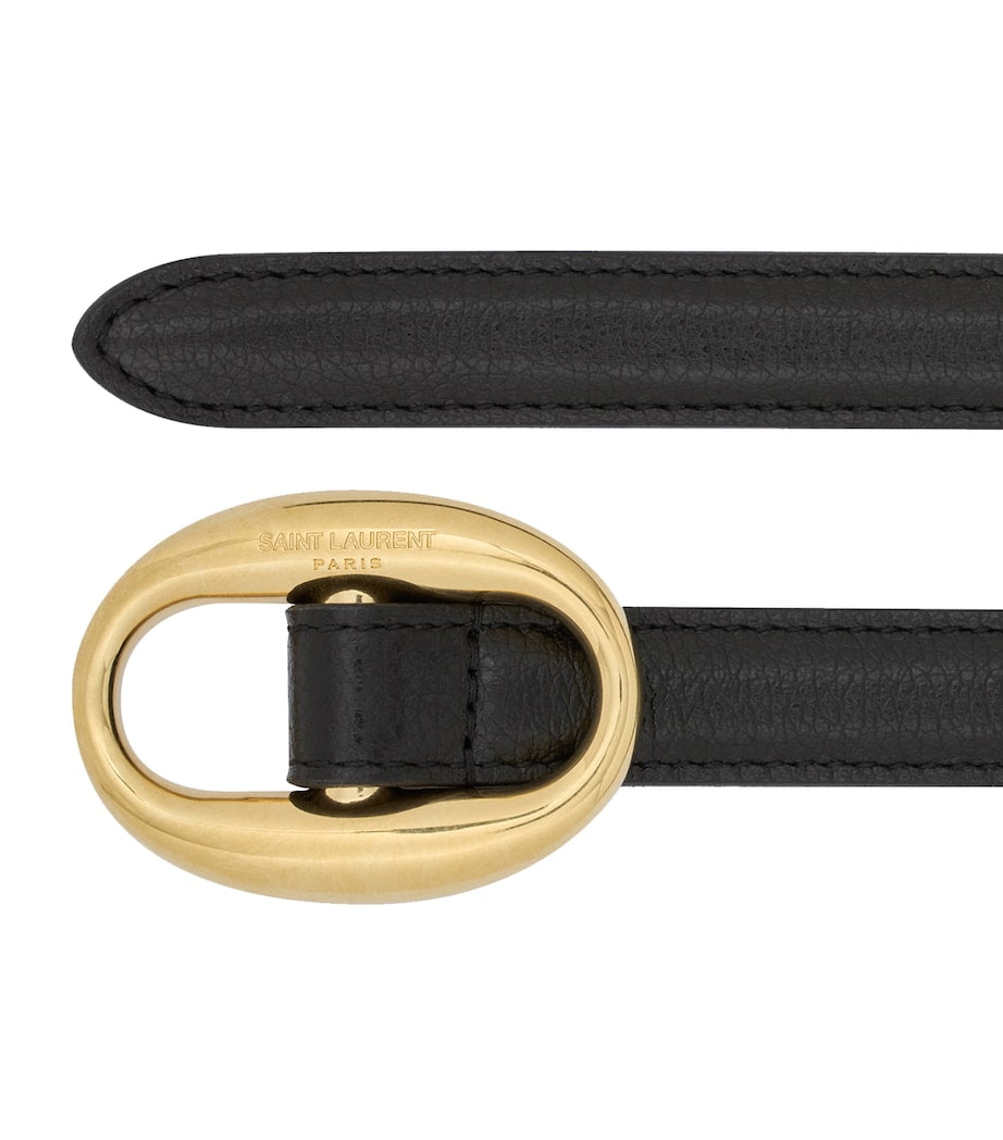 Saint Laurent Black Leather Belt