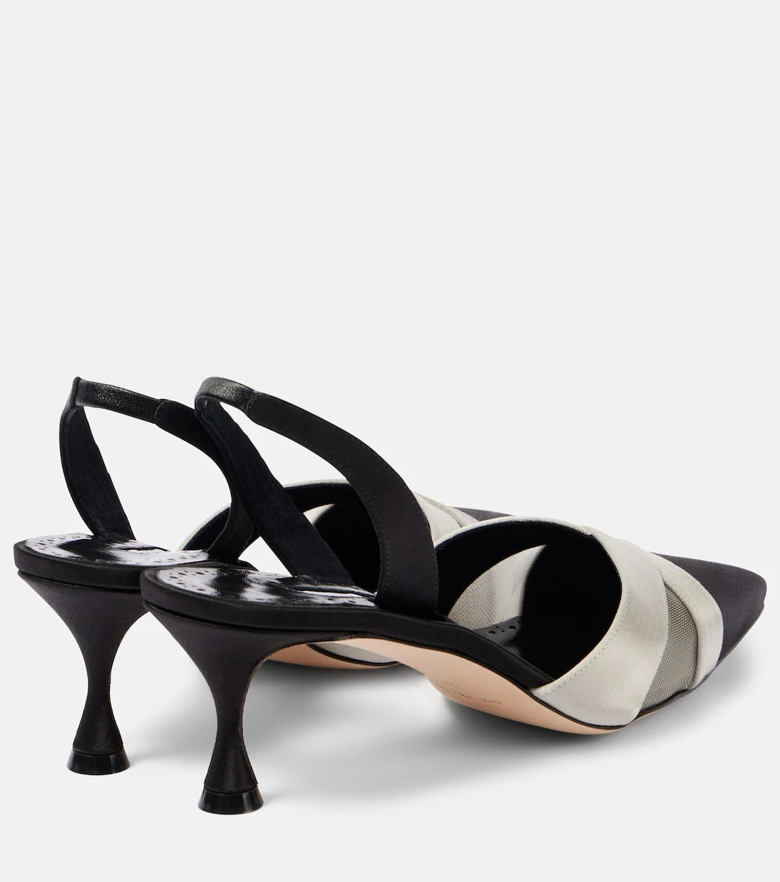 Manolo Blahnik - Oyounasli 50 satin slingback pumps