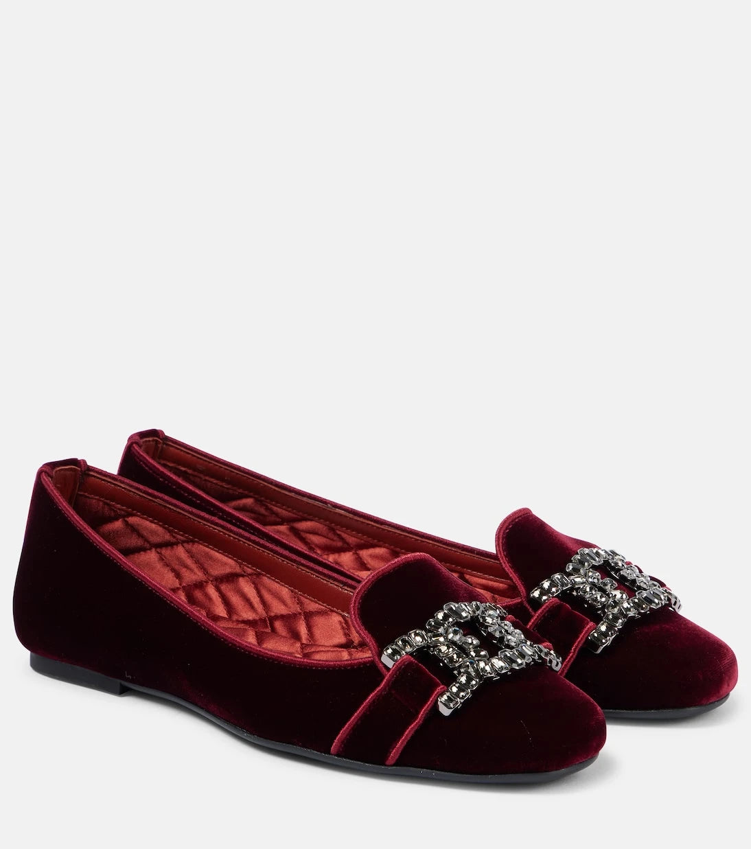 Tod's - Kate embellished velvet ballet flats