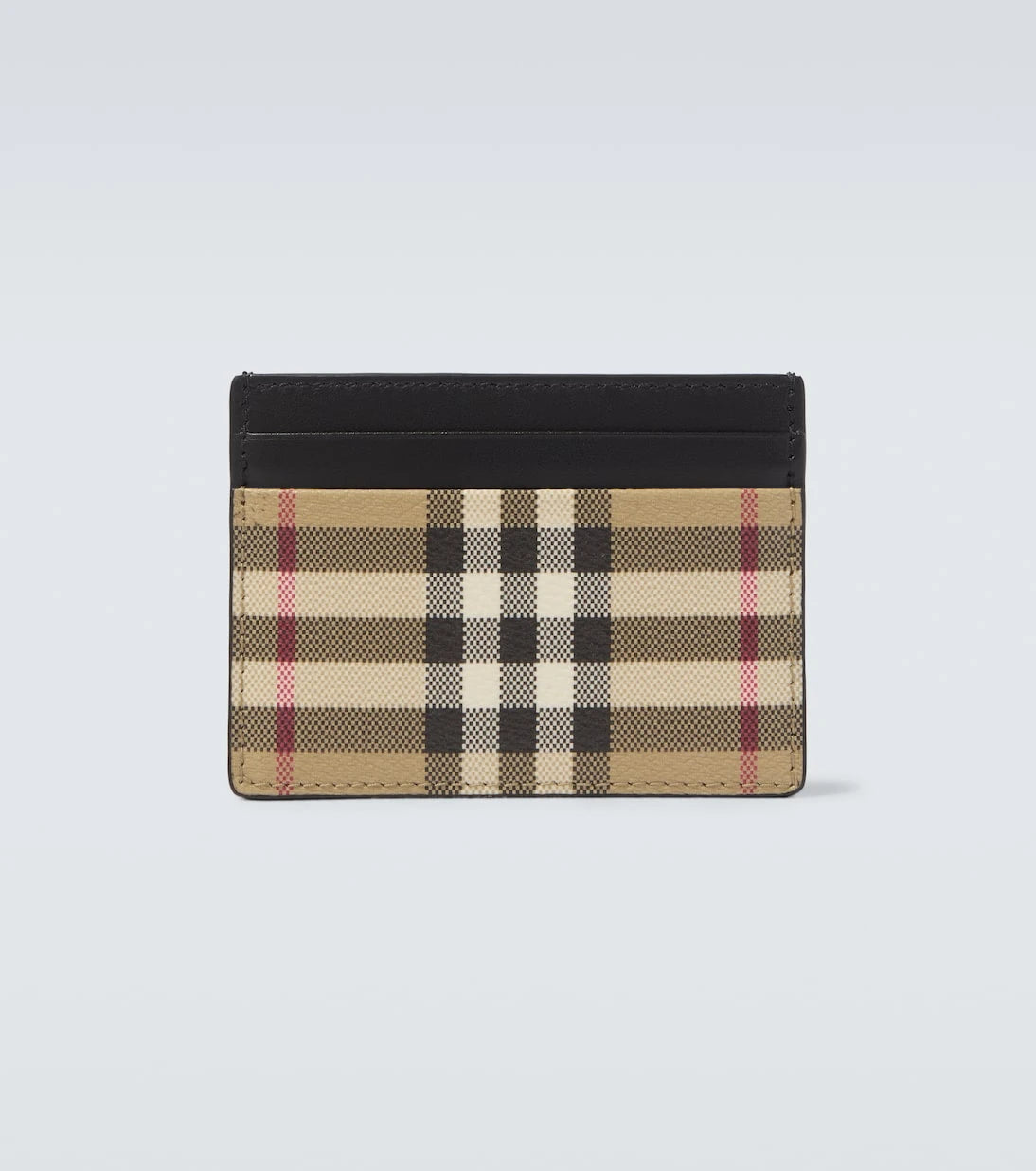 Burberry - Burberry Check leather-trimmed cardholder