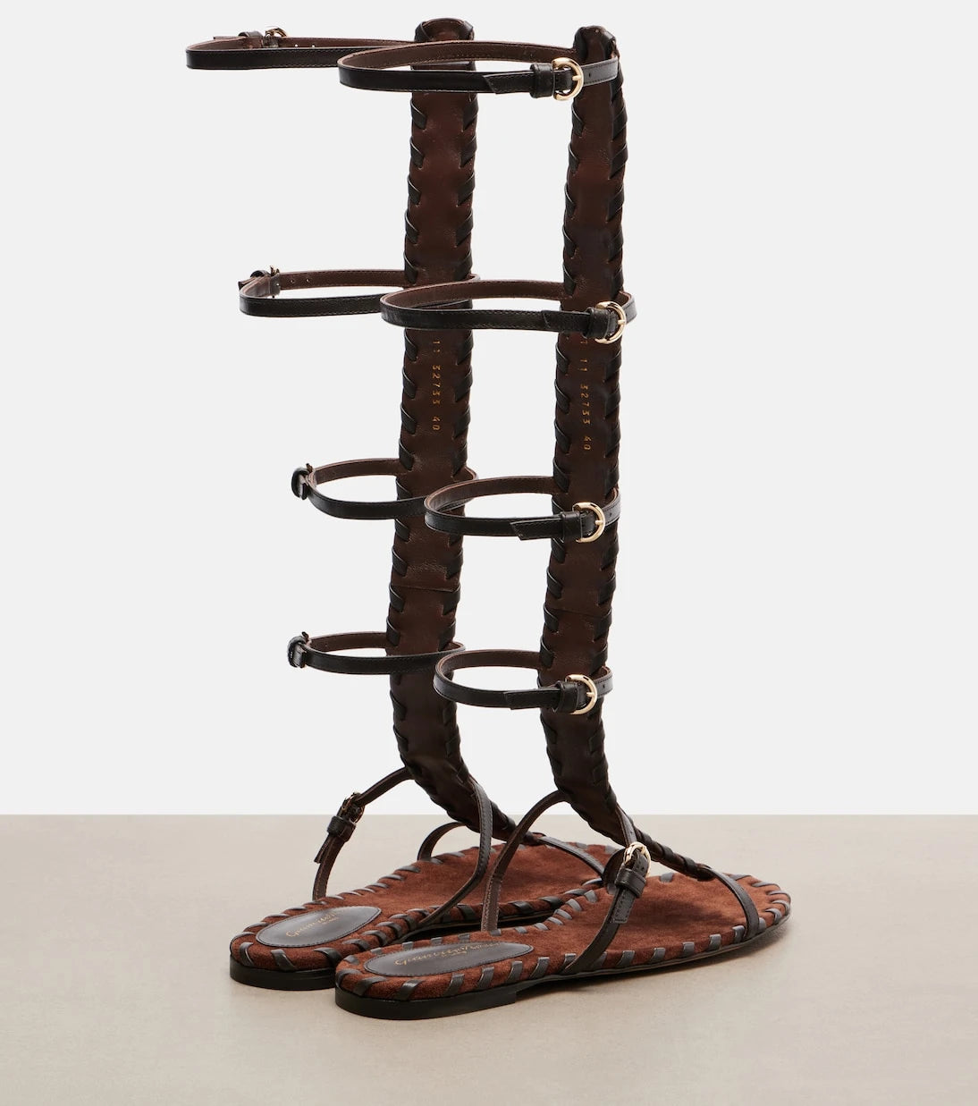 Gianvito Rossi - Zaira suede and leather gladiator sandals