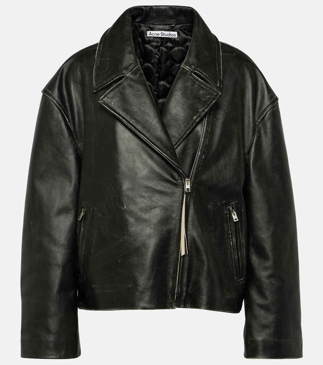 Acne Studios - Distressed leather biker jacket