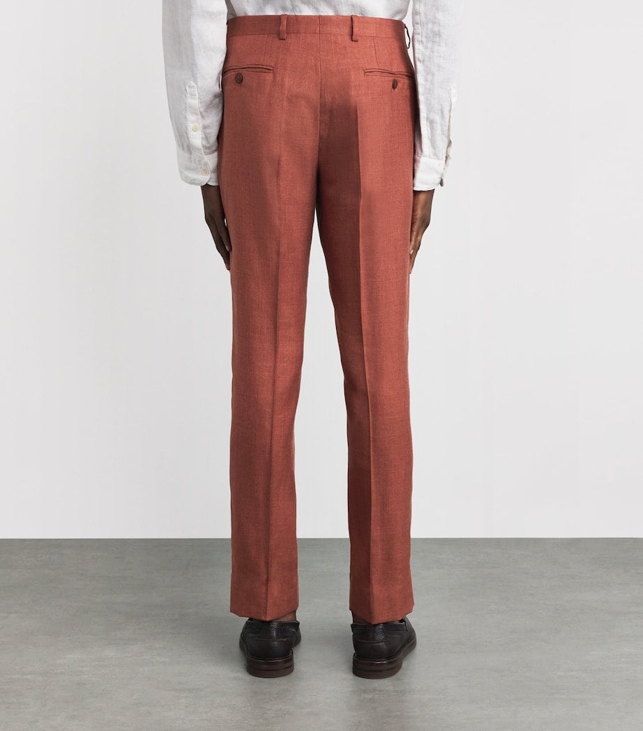 Silk-Cashmere Slim Tailored Trousers