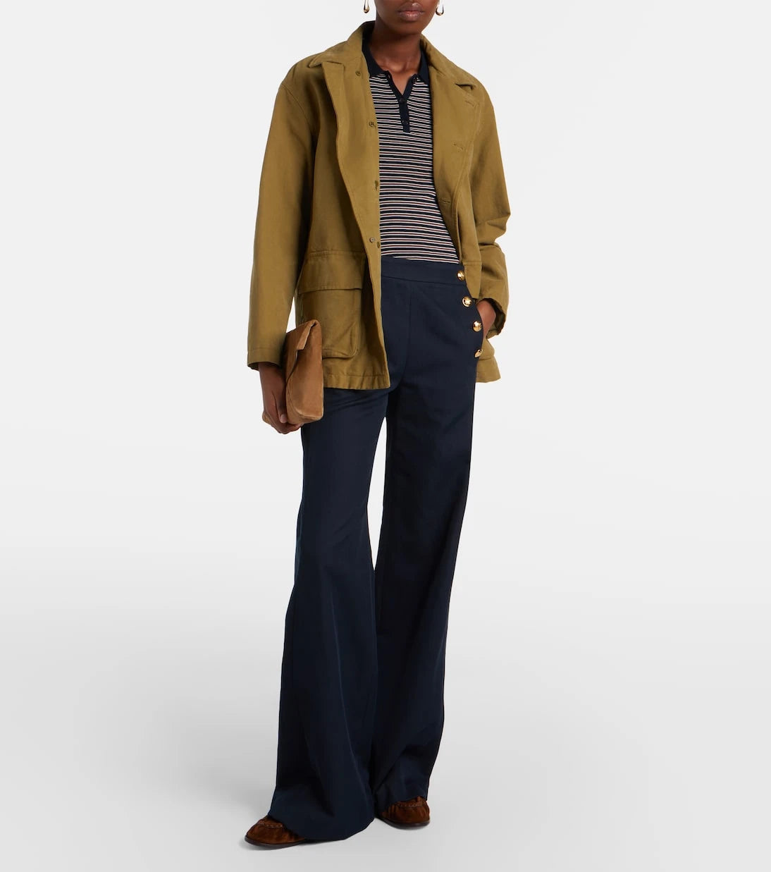Nili Lotan - Reed cotton and linen flared pants