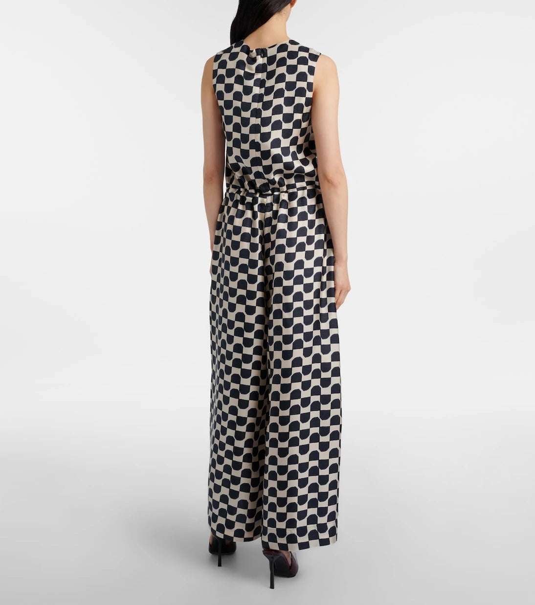 'S Max Mara - Ronchi desenli ipek tulum