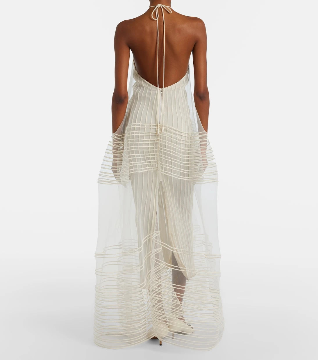 Jacquemus - Epi halterneck tulle maxi dress
