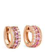 Rose Gold, Pink Sapphire and Diamond Lola Huggie Earrings