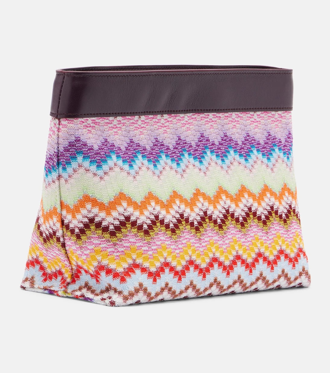 Missoni - Zigzag Large leather-trimmed lamé clutch