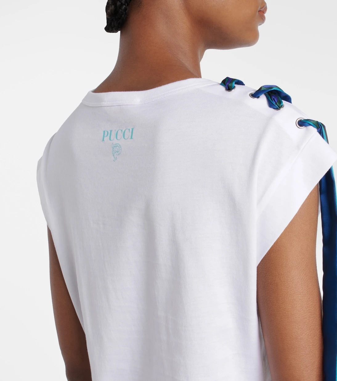 Pucci - تي شيرت قطن بتفاصيل إيريد
