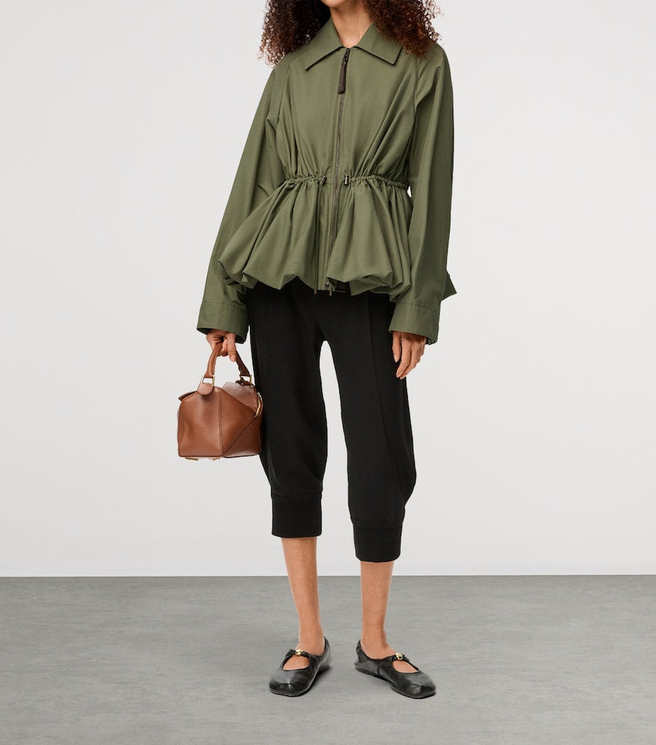 LOEWE Green Cotton Gathered Jacket