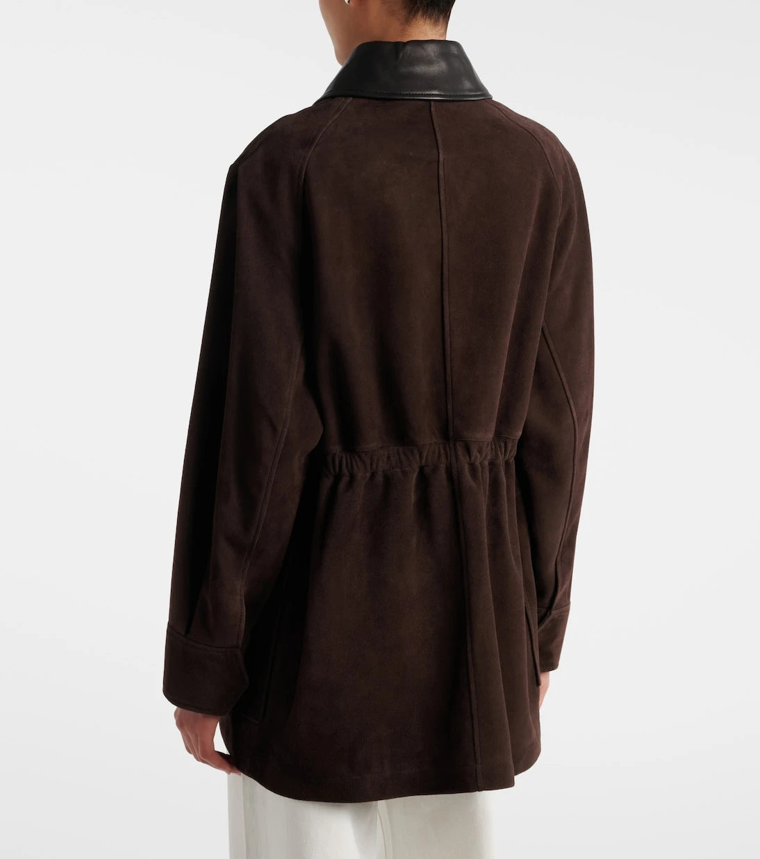 Nour Hammour - Grange leather-trimmed suede jacket